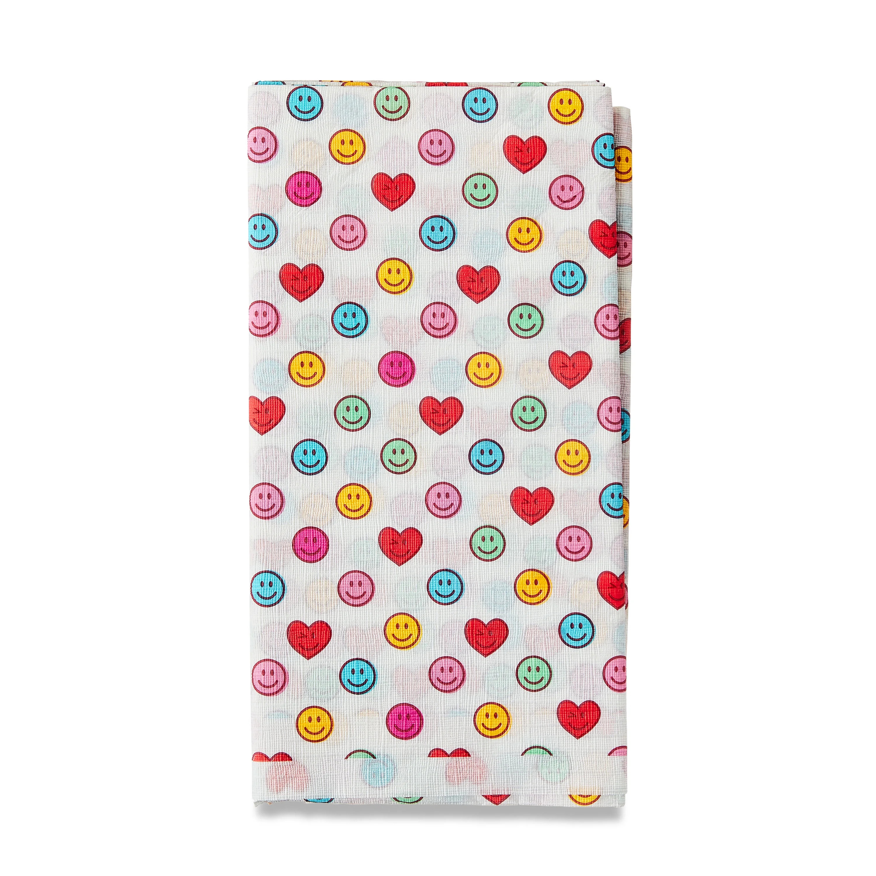 Valentine's Day Multicolor Smiley Hearts Paper Table Cover, 54" x 84", by Way To Celebrate | Walmart (US)