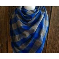 Large Blanket Scarf, Soft Cotton Flannel Plaid Tartan Blue  Gray | Etsy (US)
