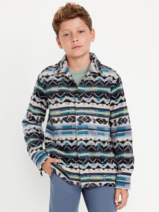 Cozy Printed Long-Sleeve Microfleece Shirt for Boys | Old Navy (US)