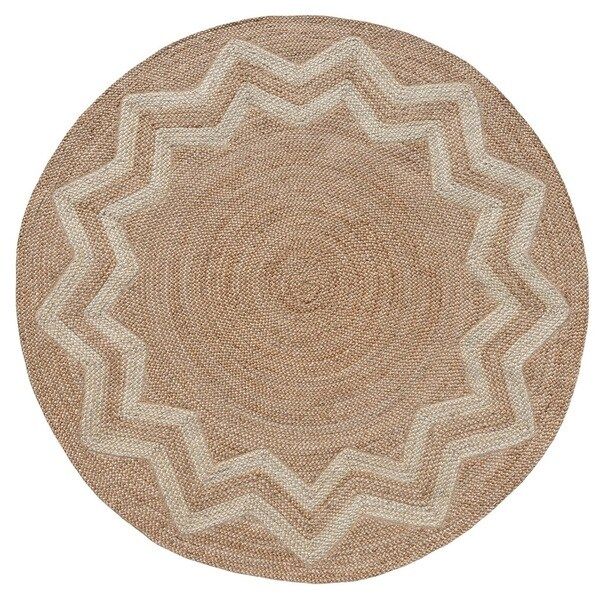 Hand-woven Braided Starburst Designer Round Jute Rug (8' x 8') - 8' x 8' | Bed Bath & Beyond