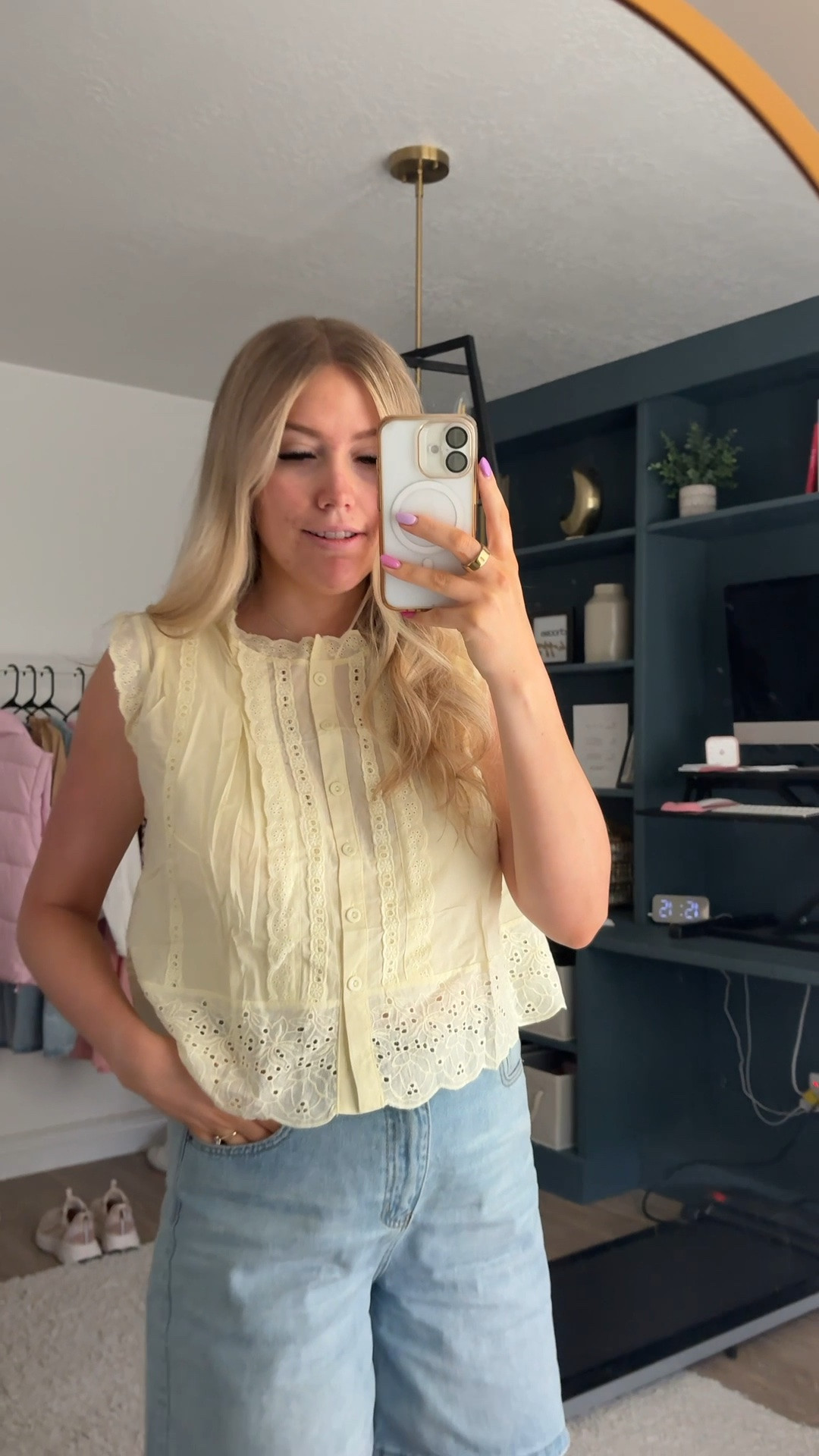Loving this top!!!
wearing usual Size M

| summer outfit | mom outfit | womens tops | womens shirt | womens jean shorts

#LTKdayinmylife #LTKmomlife #LTKootd