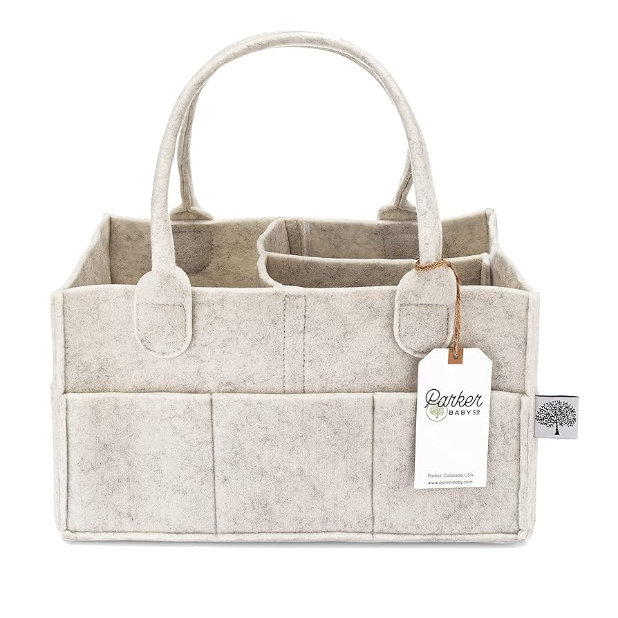 Parker Baby Diaper Caddy - Nursery Storage Bin and Car Organizer for Diapers and Baby Wipes - Whi... | Amazon (US)