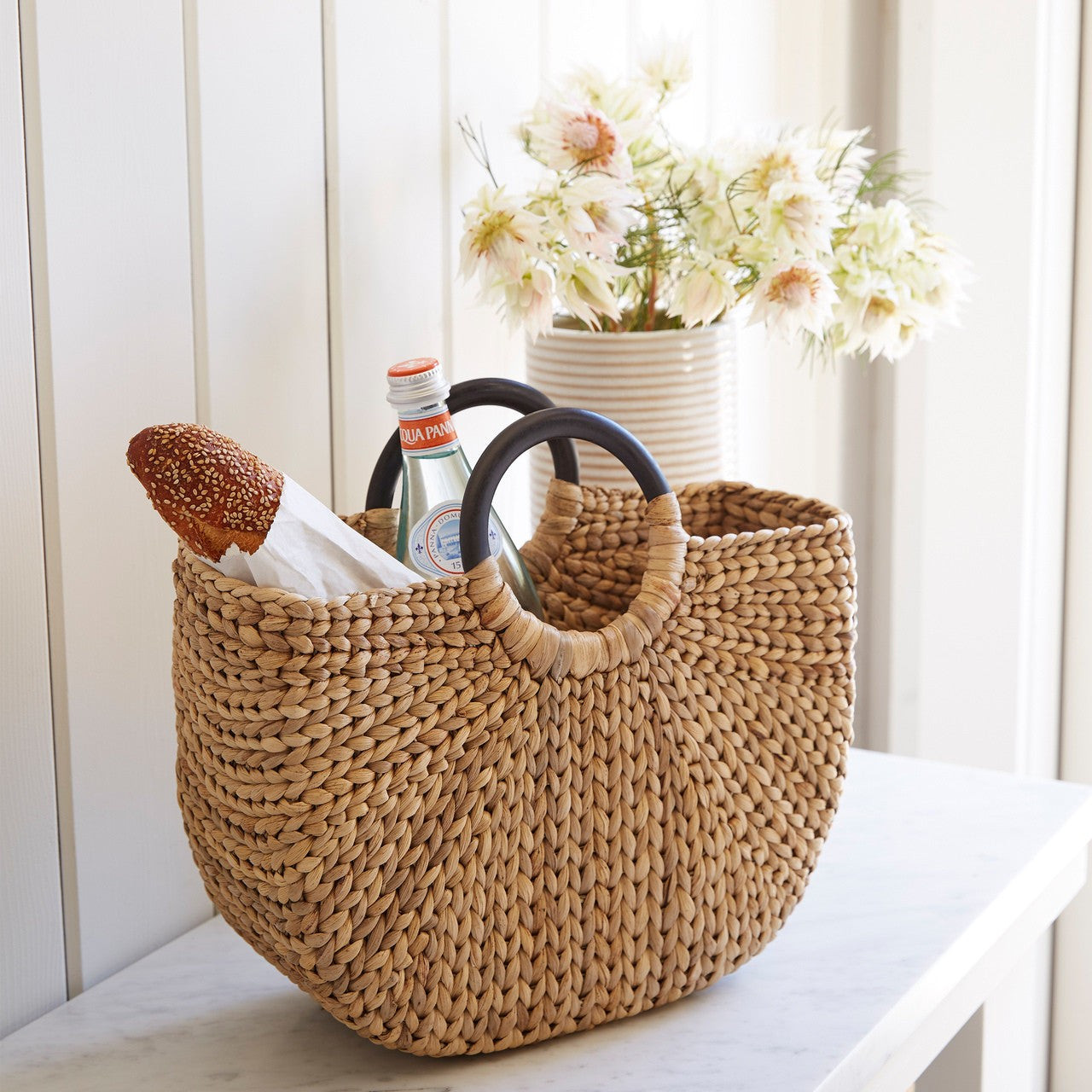 Small Demilune Basket Tote | Burke Decor