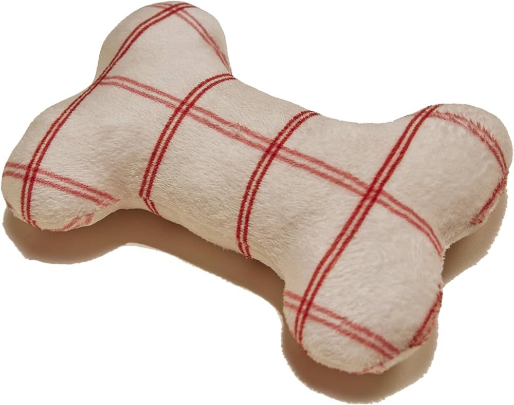 Reese+Murphy Plaid Red 6" Plush Dog Toy - Dog Toys for Aggressive Chewers Medium & Large Dogs - S... | Amazon (US)