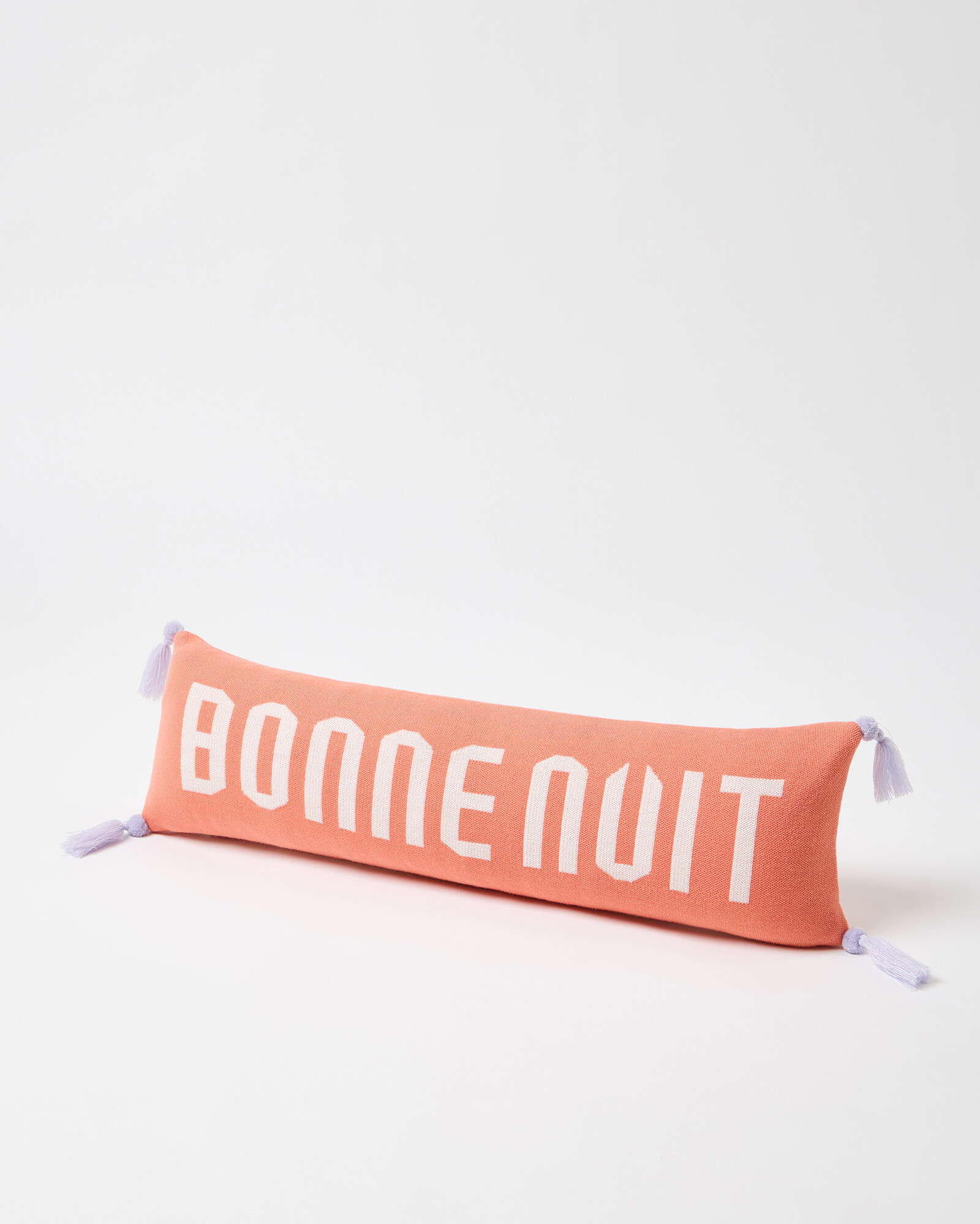 Bonne Nuit Orange Knitted Bolster Cushion Cover 32x95cm | Oliver Bonas | Oliver Bonas (Global)