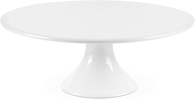 White Cake Stand, 11.7 Inch Porcelain Cake Stand Wedding Cake Display Stand for Party, Round Cake... | Amazon (US)