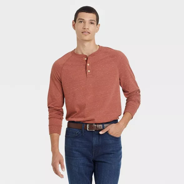 Men's Regular Fit Long Sleeve Henley T-Shirt - Goodfellow & Co™ | Target