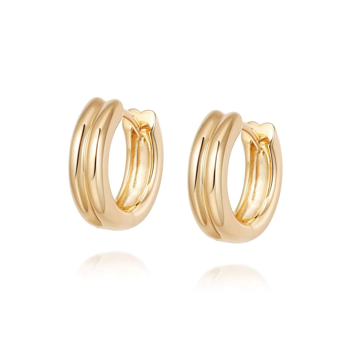 Meryl Huggie Hoop Earrings 18ct Gold Plate | Daisy London Jewellery