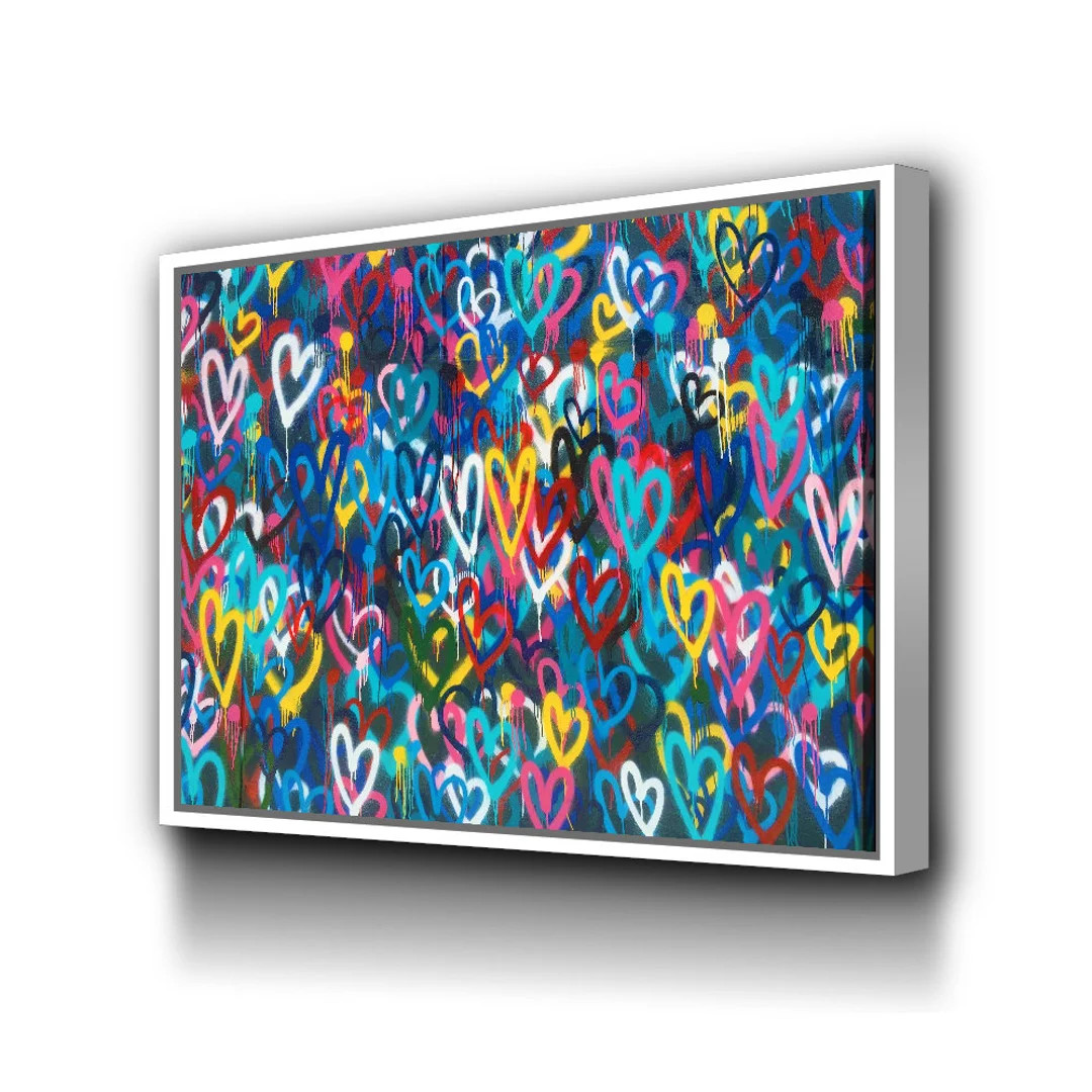 BANKSY LOVE HEARTS Banksy Wall Art Banksy Canvas Banksy Print Banksy Graffiti Street Art Pop Art ... | Etsy (US)