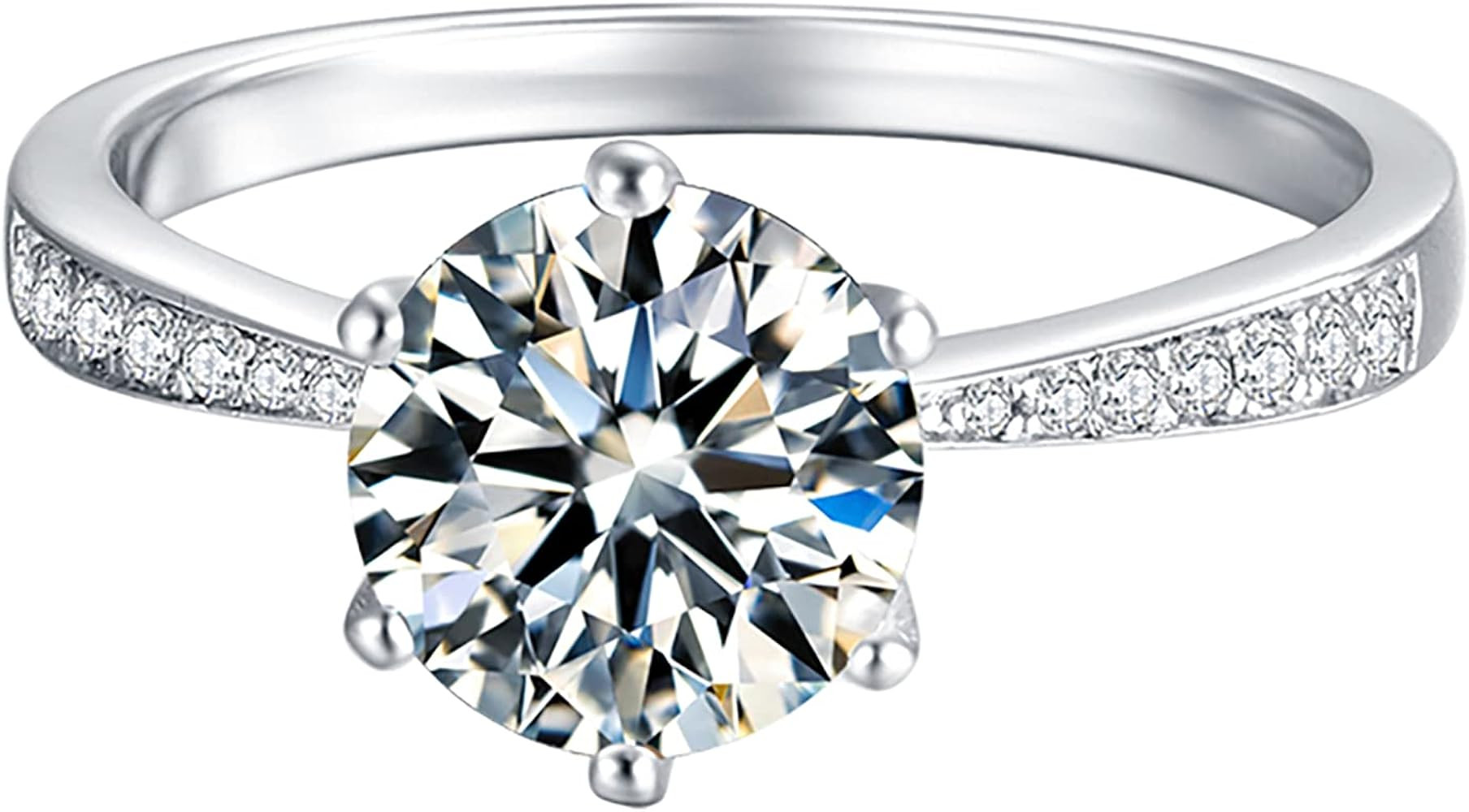 VIKI LYNN 1-2ct Solitaire Moissanite Engagement Wedding Anniversary Band Ring for Women Sterling ... | Amazon (US)