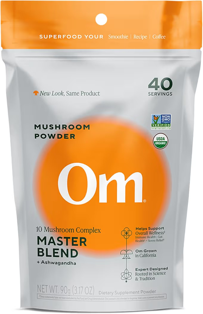 OM Master Blend Mushroom Powder – Organic Mushroom Supplement with 10 Mushrooms and Ashwagandha... | Amazon (US)