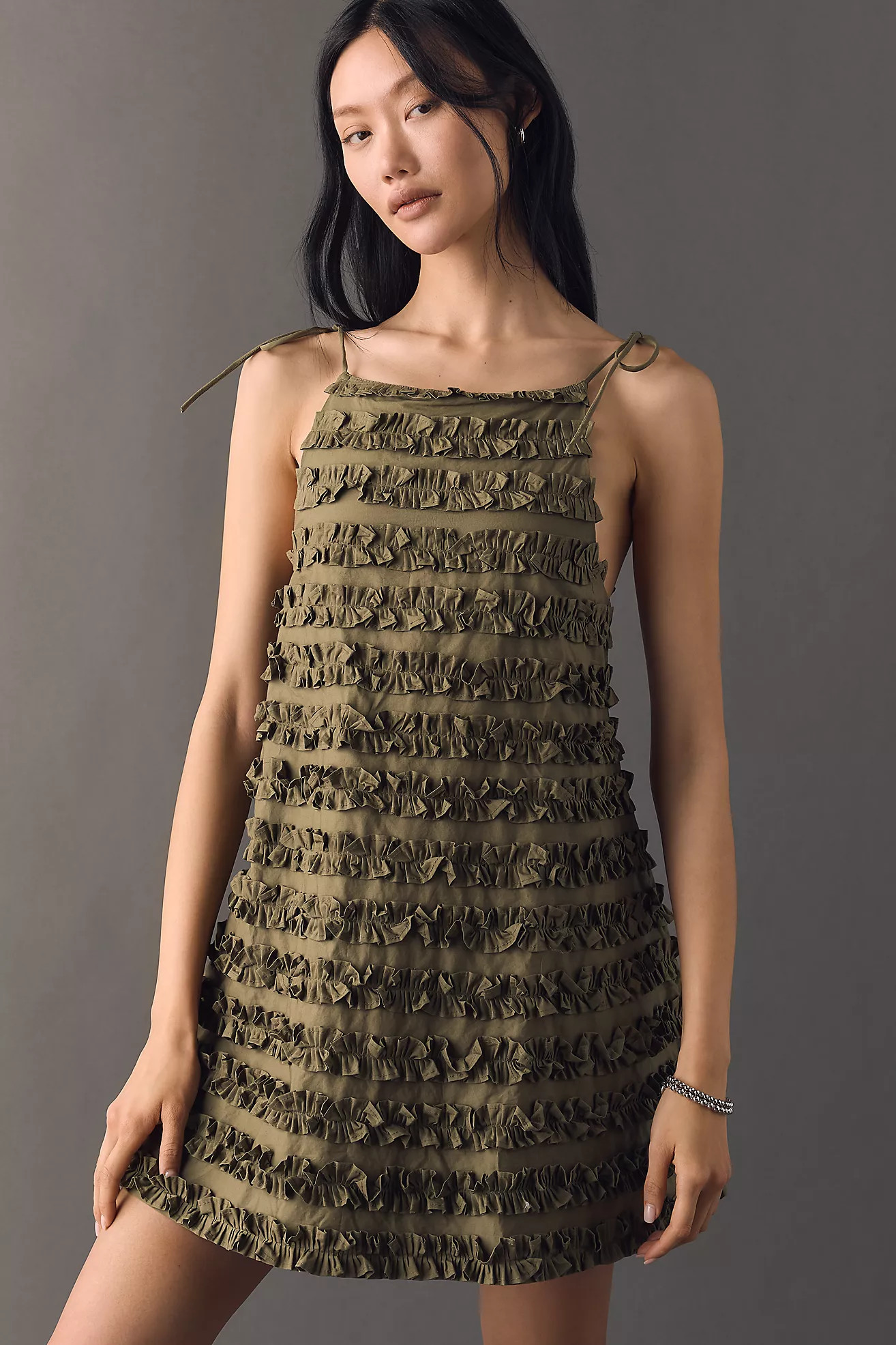 Damson Madder Leili Ruffle Mini Dress | Anthropologie (US)