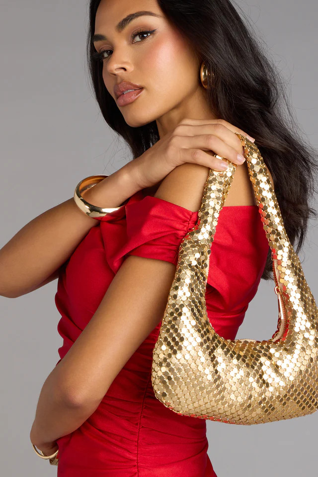 Shimmer Scene Mesh Shoulder Bag | Windsor Stores