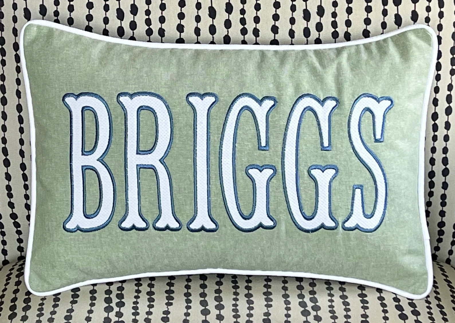 Custom Personalized Name Pillow Cover With Insert, Monogram Boudoir Pillow, Seafoam Nursery Decor... | Etsy (US)