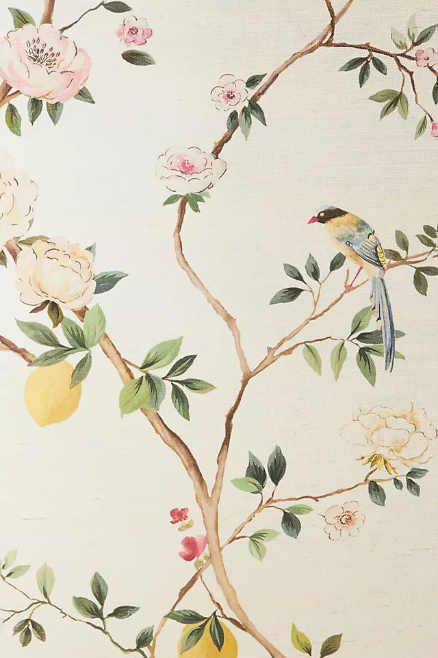 Blossom Chinoisserie Grasscloth Mural | Anthropologie (US)