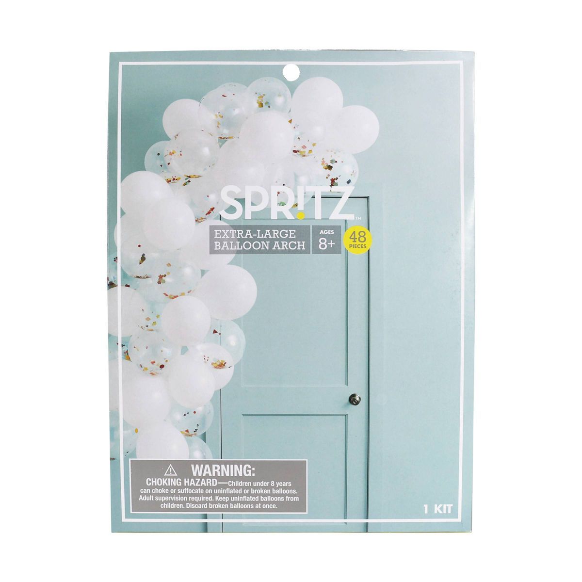 45ct Large Balloons Garland Arch with Confetti White - Spritz™ | Target