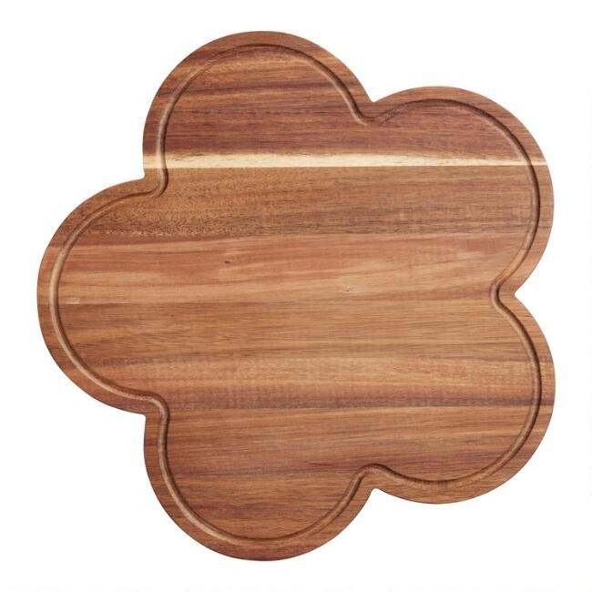 Natural Acacia Wood Daisy Shaped Cutting Board | World Market