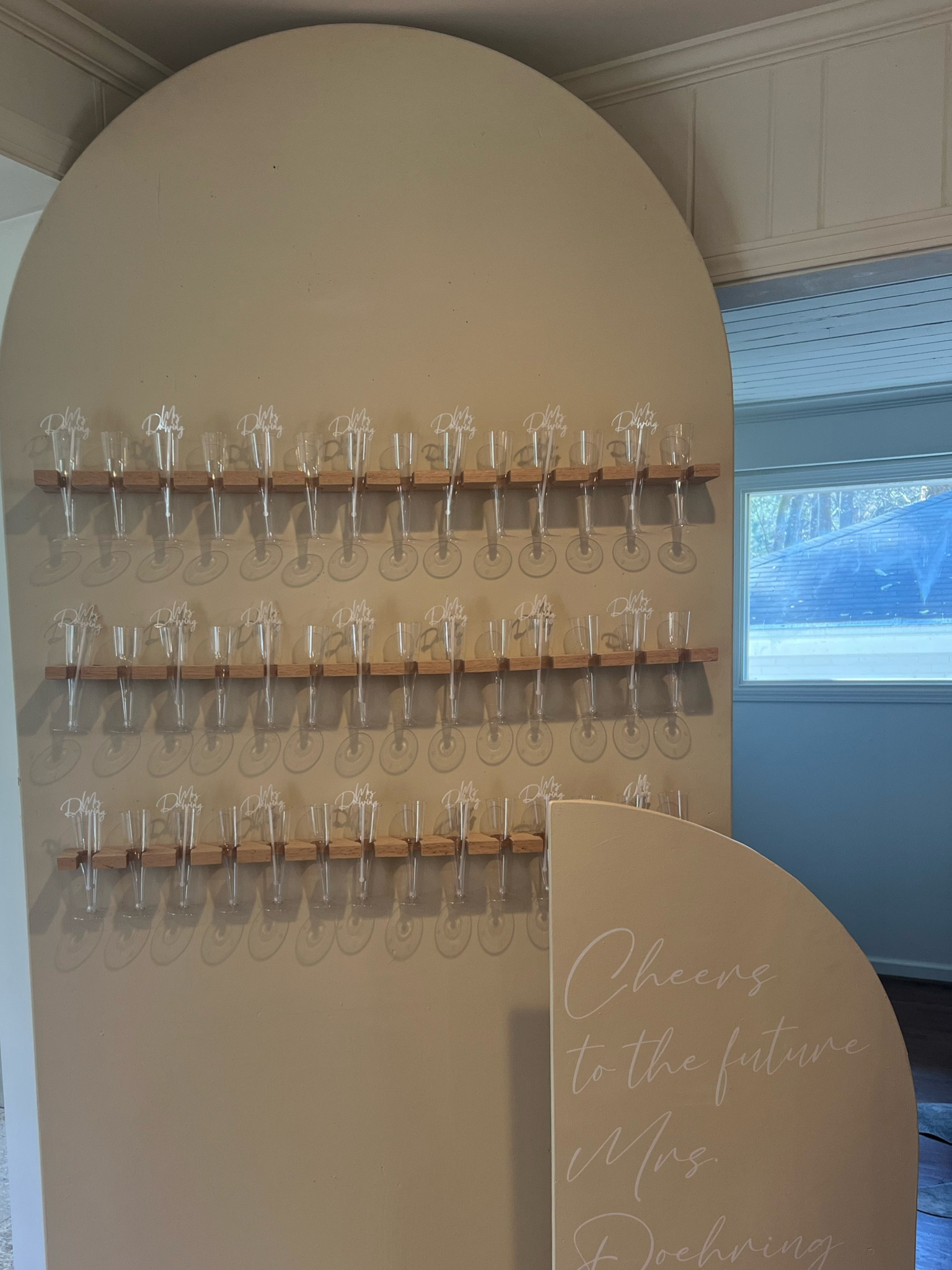 Custom Champagne Wall with Custom Drink Stirrers 

#LTKWedding