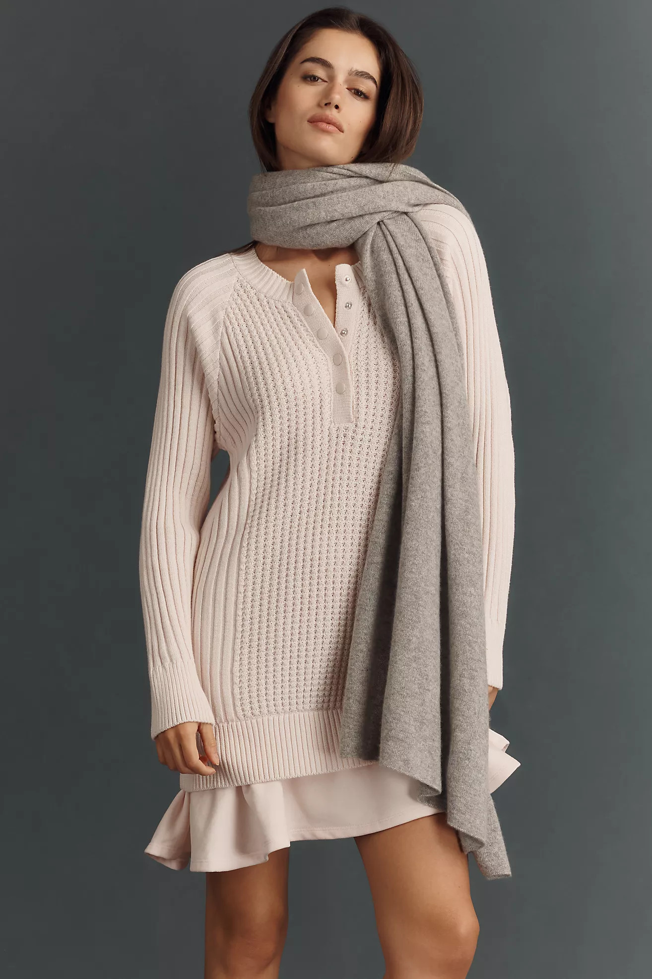 Daily Practice Twofer Waffle-Knit Mini Dress | Anthropologie (US)