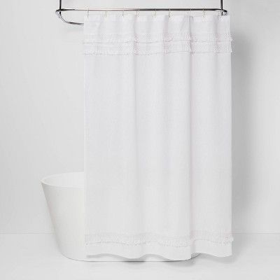 Macramé Fringe Shower Curtain Cream - Threshold™ | Target