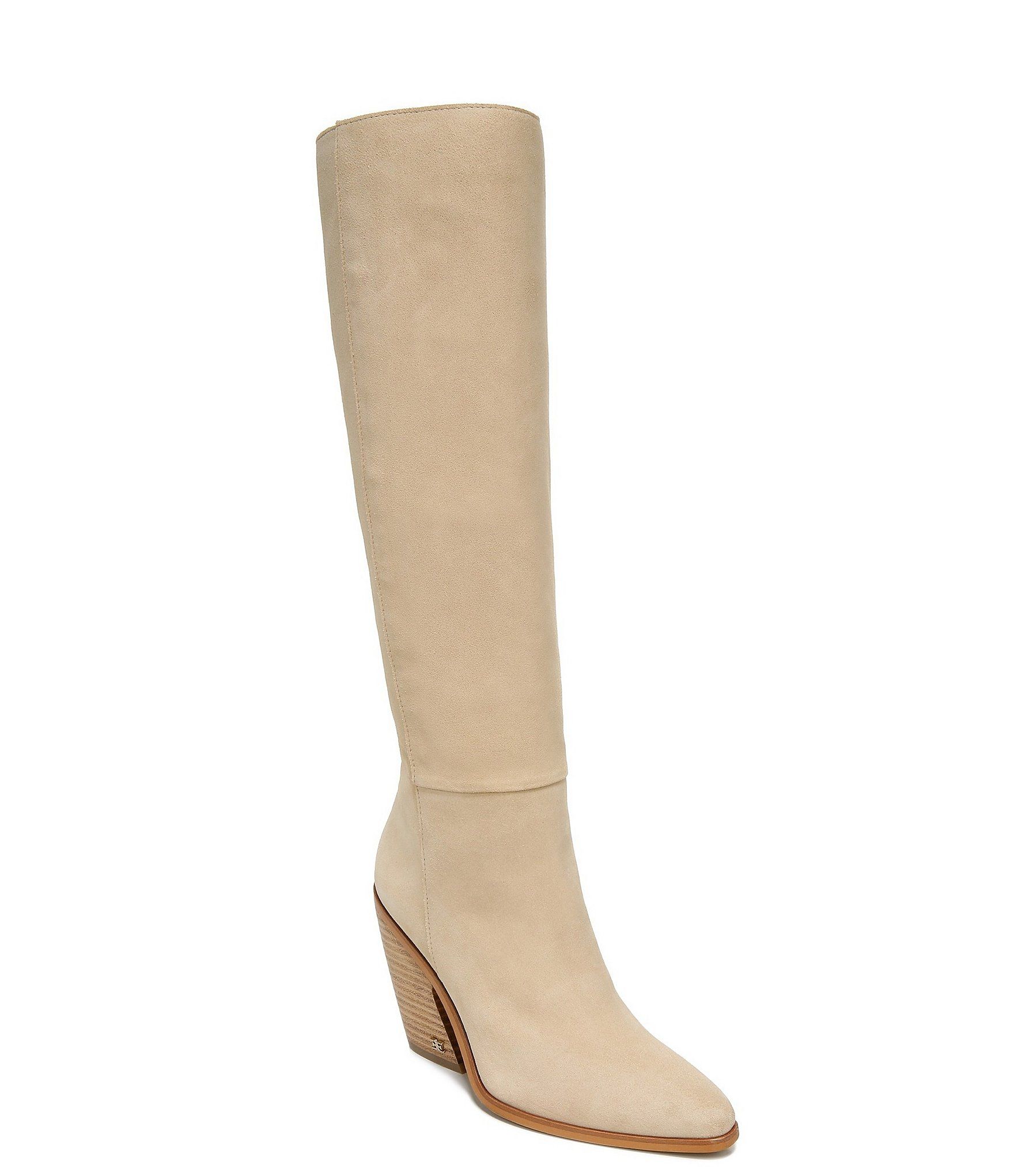Annabel Suede Western Heel Tall Boots | Dillard's