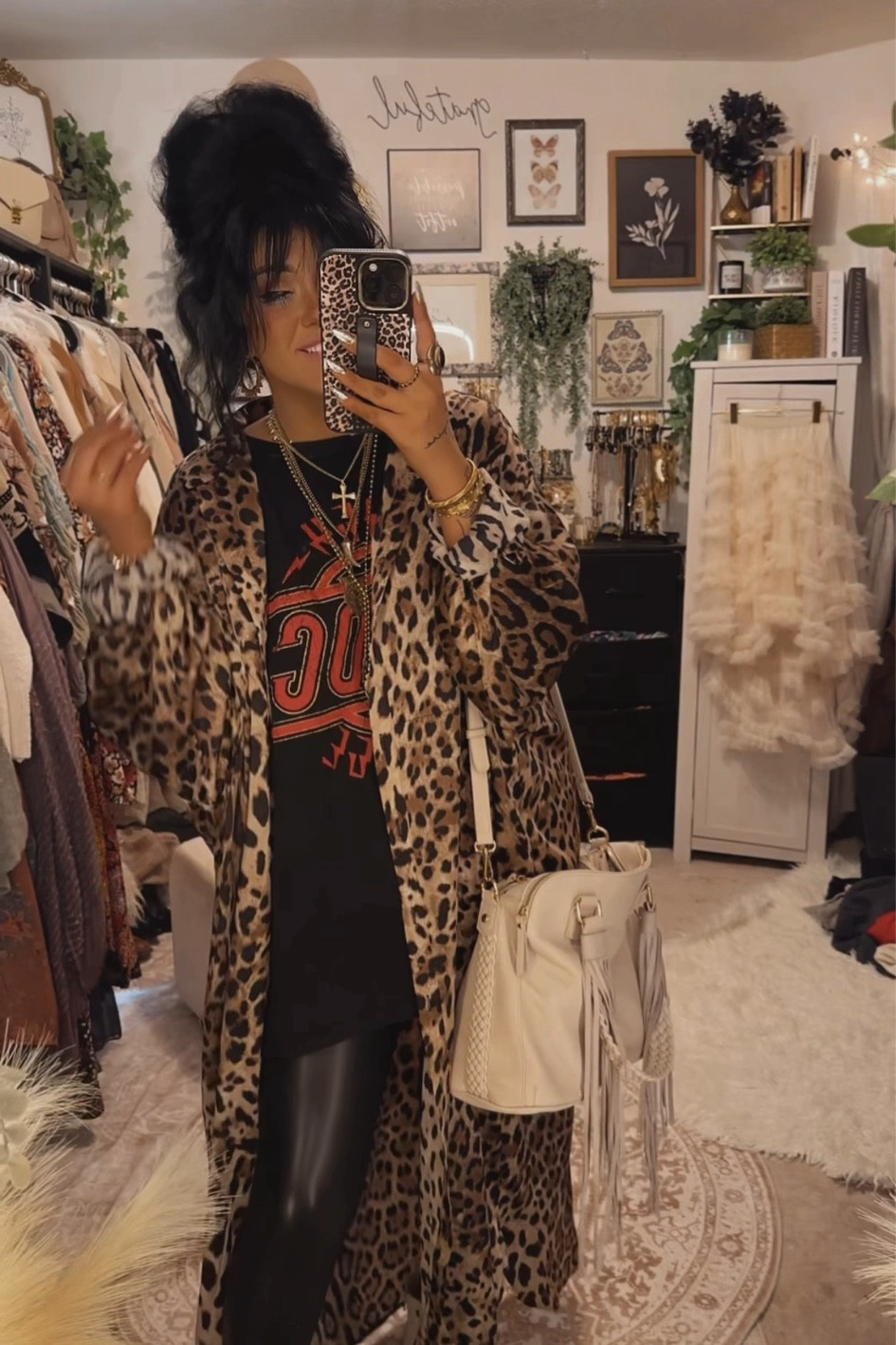 Todays look 🖤
Tee is older from Walmart
Duster is Dressed in LaLa 
Shoes are blowfish 
Bag is Tjmaxx 

#LTKSeasonal #LTKFindsUnder100 #LTKFindsUnder50