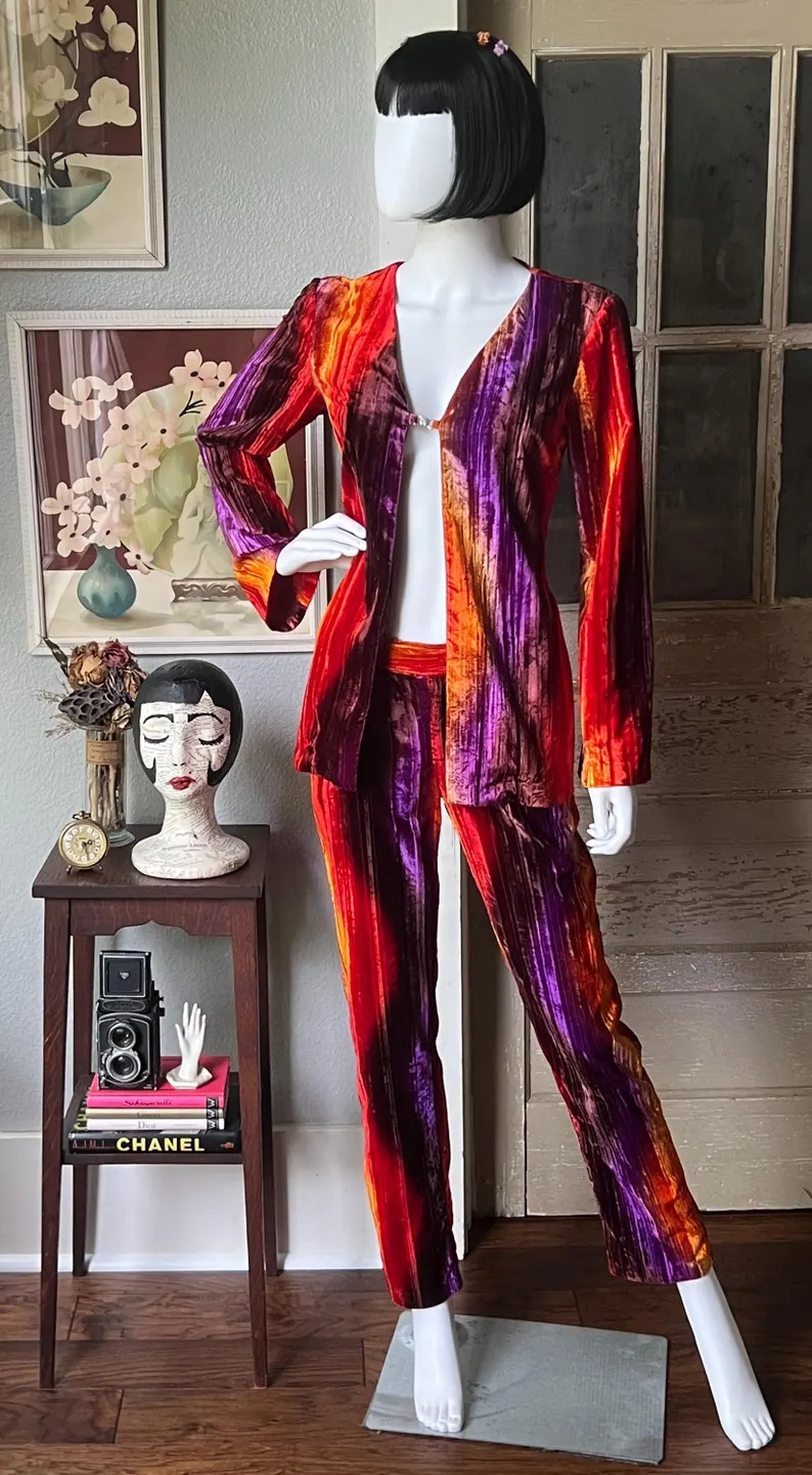 1990\u2019s Vintage Rampage Ombr\u00e9 Velvet Pant Suit | Etsy (Global)
