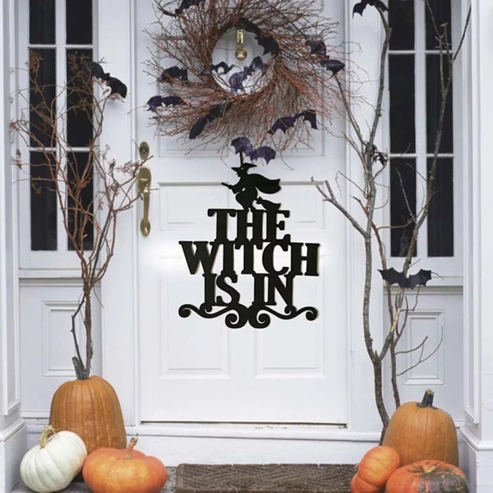 Ruziyoog Wreaths for Front Door, Fall Wreath, Halloween Wreath, Wreath Hanger the Witch Is In Hal... | Walmart (US)