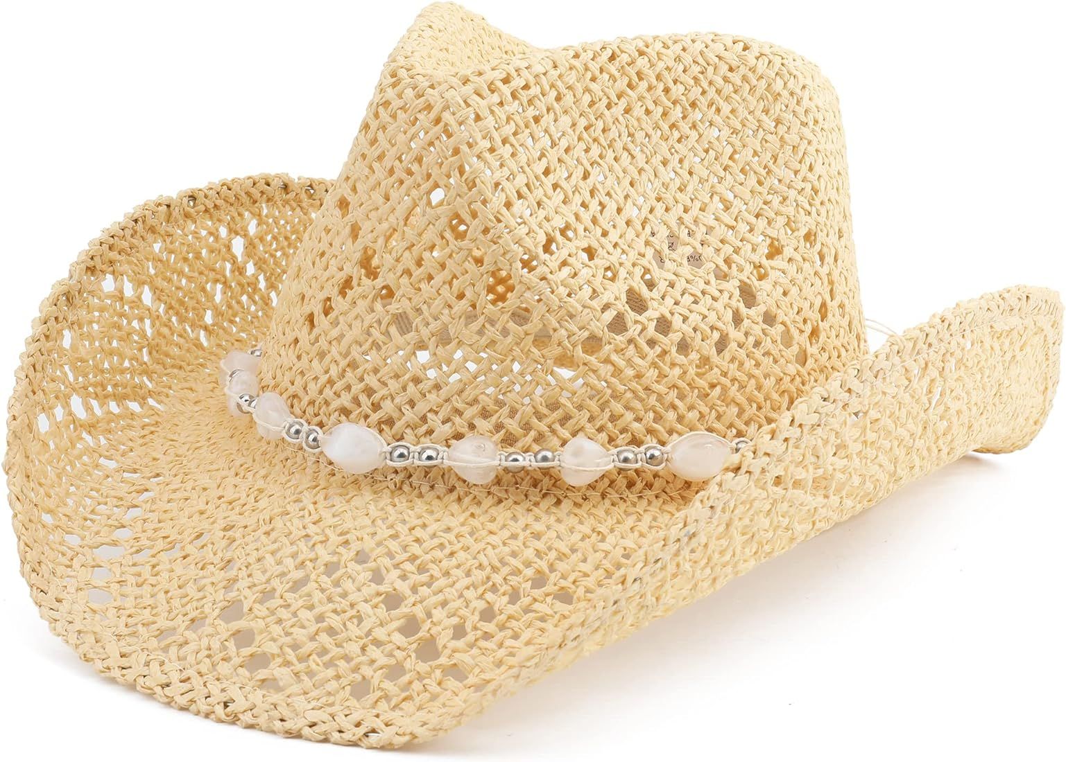 Pro Celia Men Women Cowgirl Straw Western Cowboy Hat | Amazon (US)