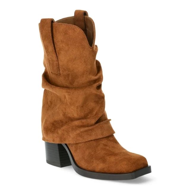 No Boundaries Women's Foldover Western Slouch Boots | Walmart (US)