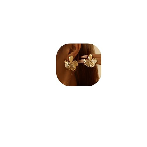 Gold Earrings for Women Golden Flower Earrings Chunky Gold Statement Earrings Fashion Jewelry for Women | Amazon (US)