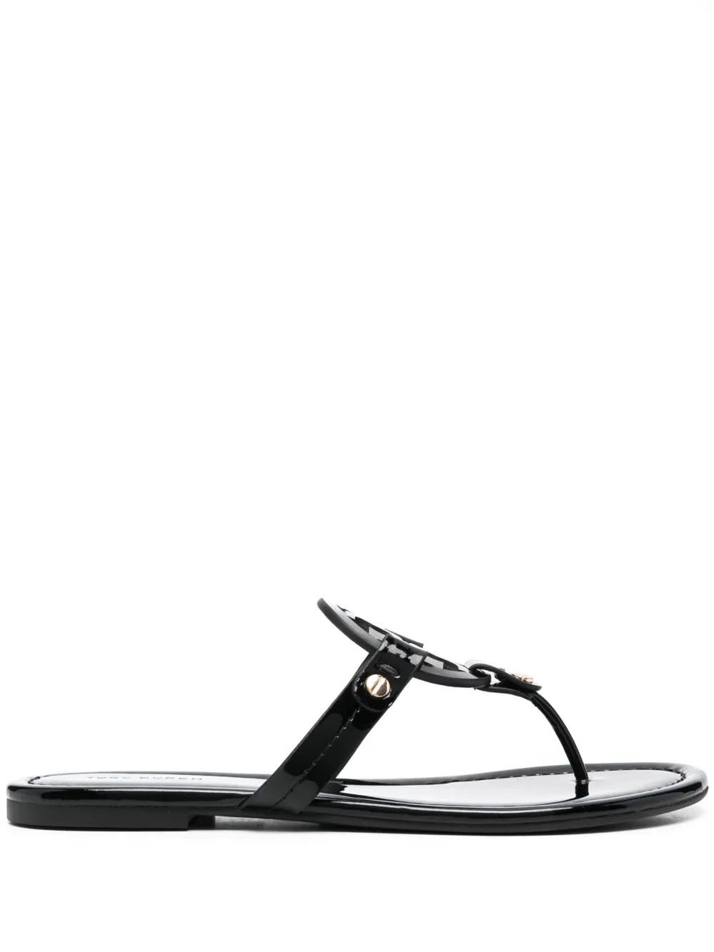 Tory Burch Miller cut-out leather flip-flops - Black | Farfetch Global