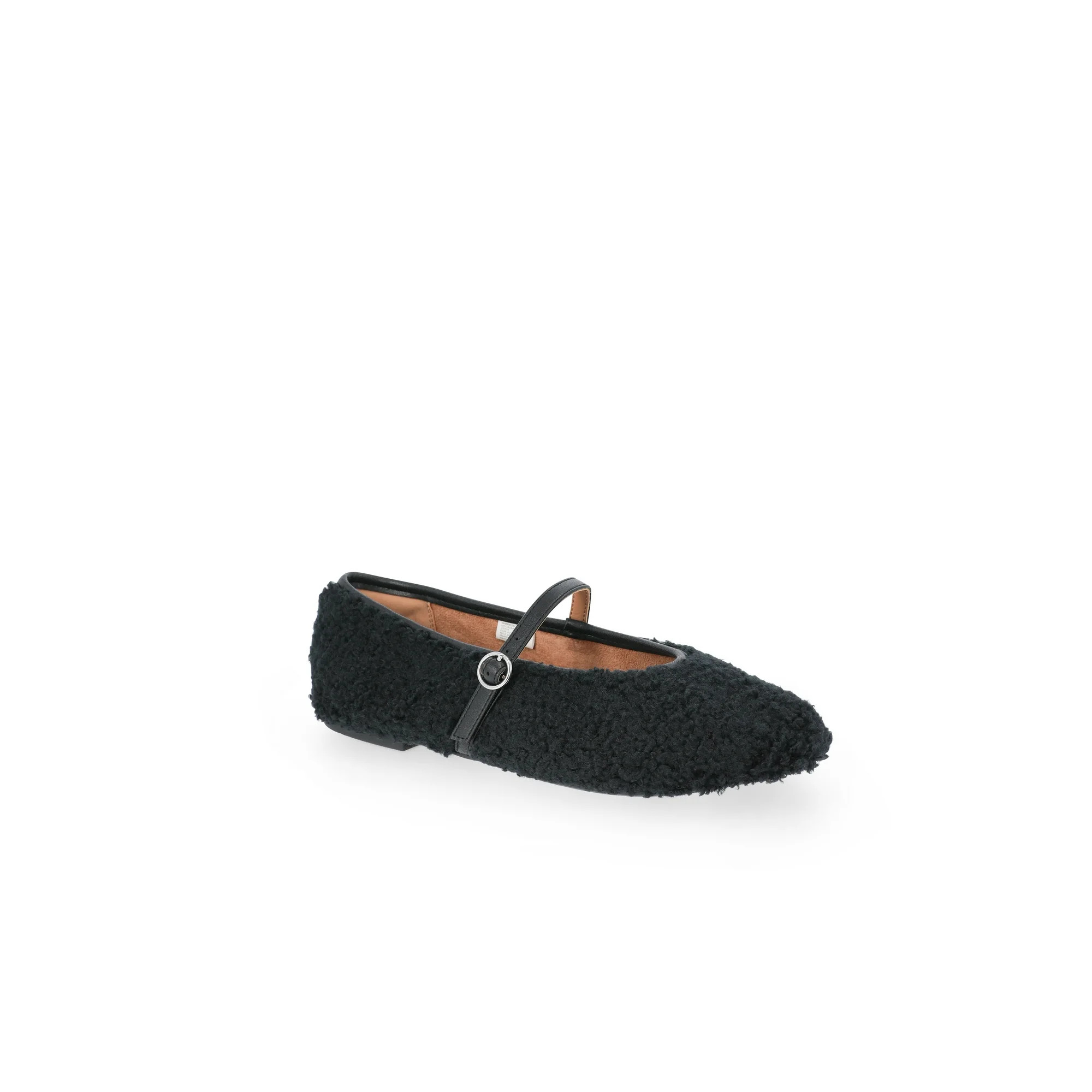 No Boundaries Women's Faux Shearling Mary Jane Flats | Walmart (US)
