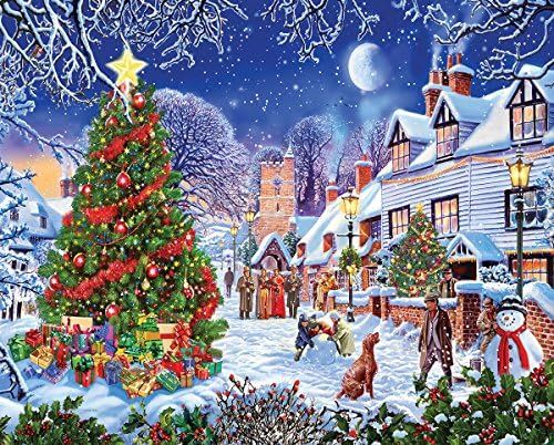 White Mountain Puzzles Village Christmas Tree - 1000 Piece Jigsaw Puzzle | Amazon (US)