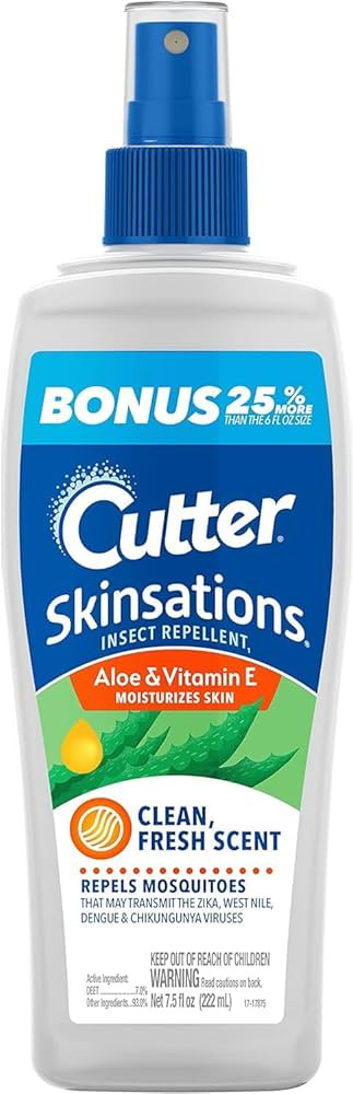 Cutter Skinsations Insect Repellent, Mosquito Repellent, Repels Mosquitos, Ticks, Gnats & Fleas, ... | Amazon (US)