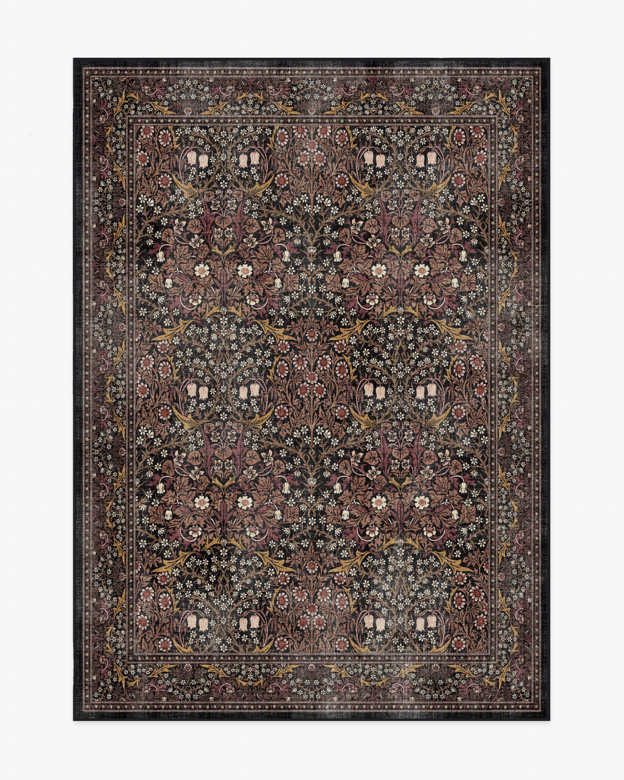Blackthorn Charcoal & Amber Rug by Morris & Co. | Ruggable US | Ruggable