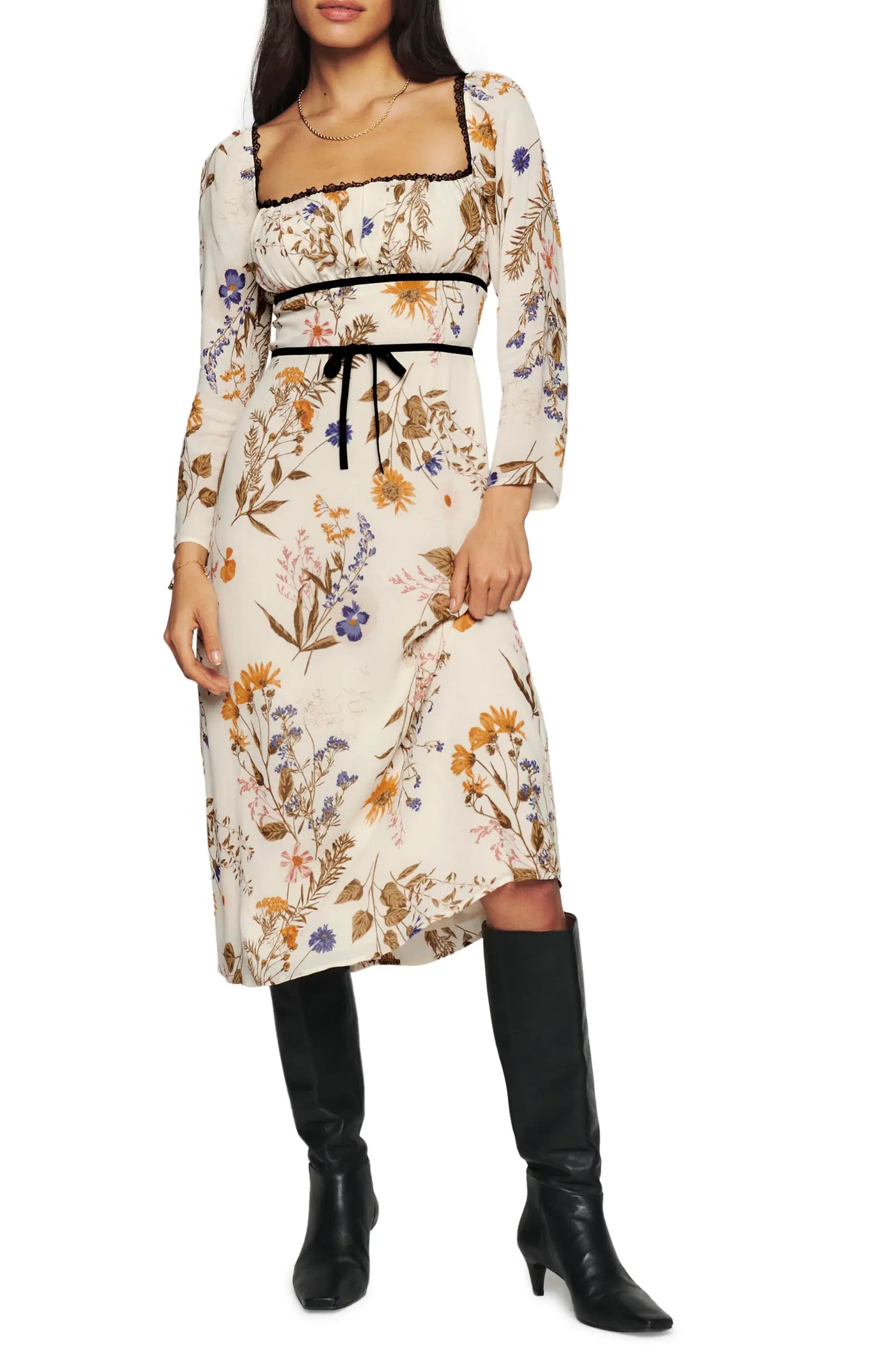 Pennie Floral Long Sleeve Midi Dress | Nordstrom