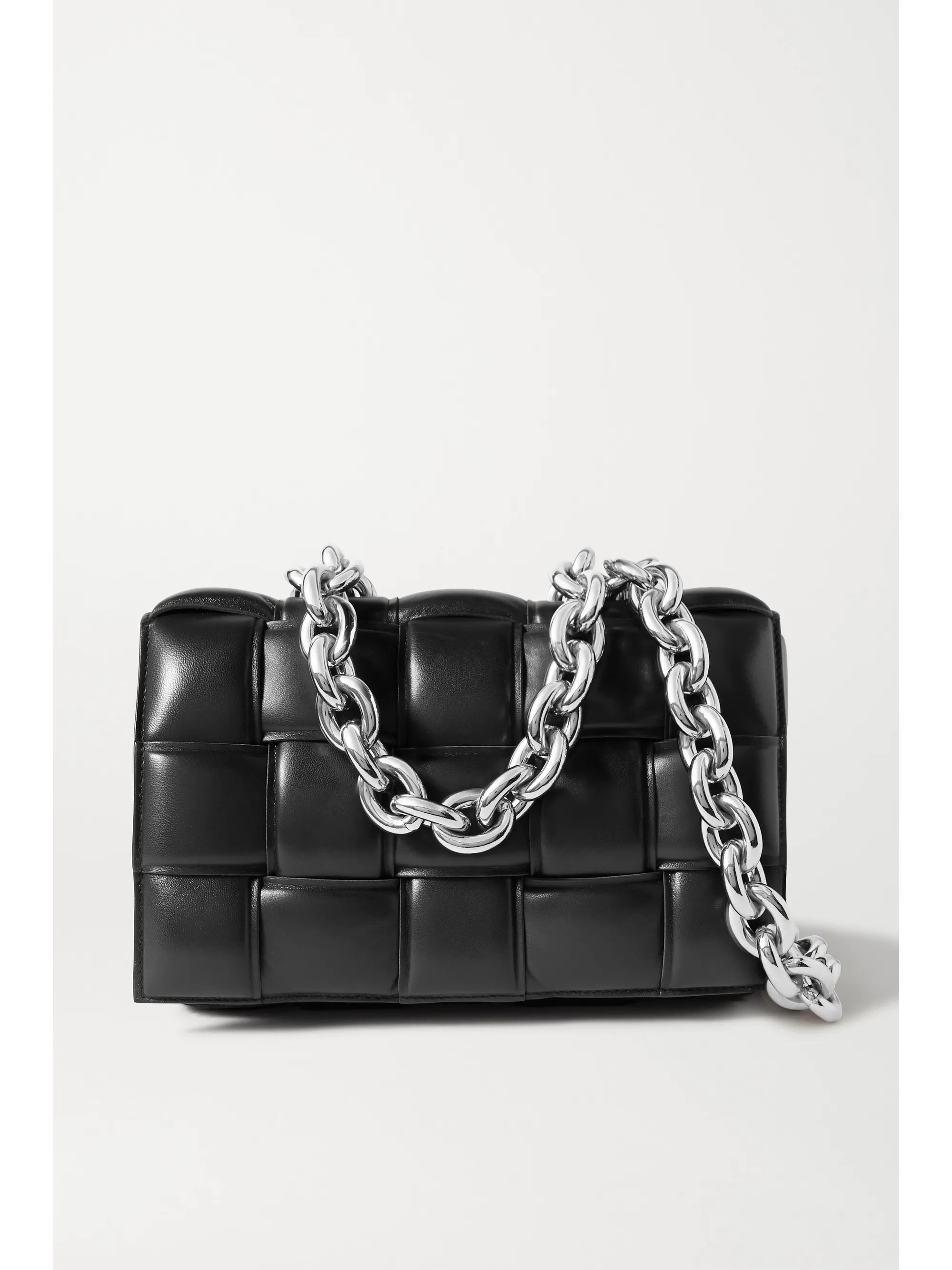 Black Cassette chain-embellished padded intrecciato leather shoulder bag | Bottega Veneta | NET-A... | NET-A-PORTER (US)
