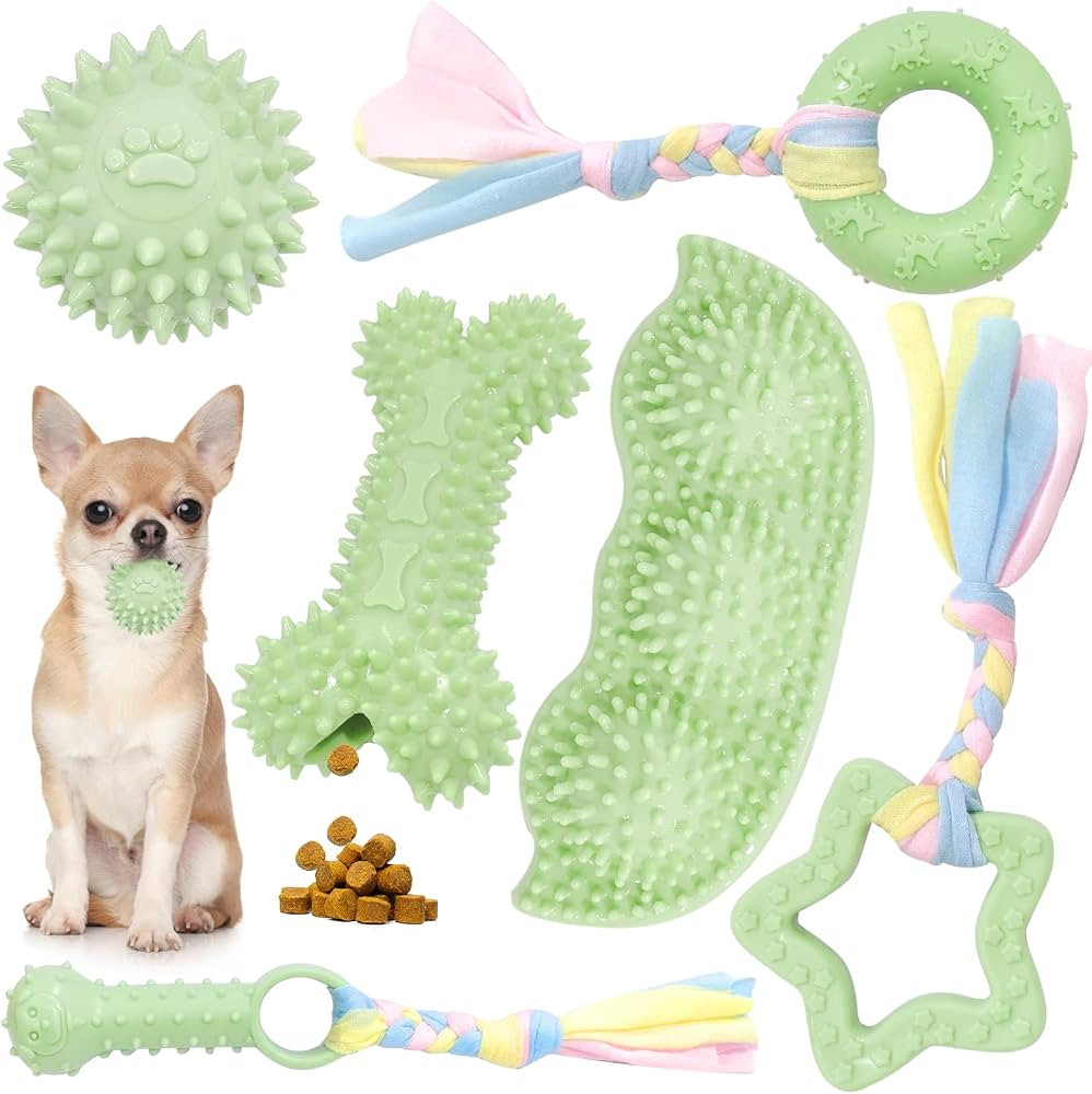 6 Pack Puppy Toys to Keep Them Busy, Small Dog Toys for Small Breed, Cute Green Puppy Teething To... | Amazon (US)