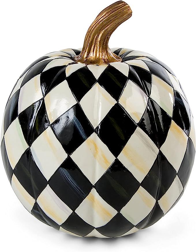 MacKenzie-Childs Courtly Harlequin Small Decorative Pumpkin for Fall Decor, Autumn Decorations fo... | Amazon (US)