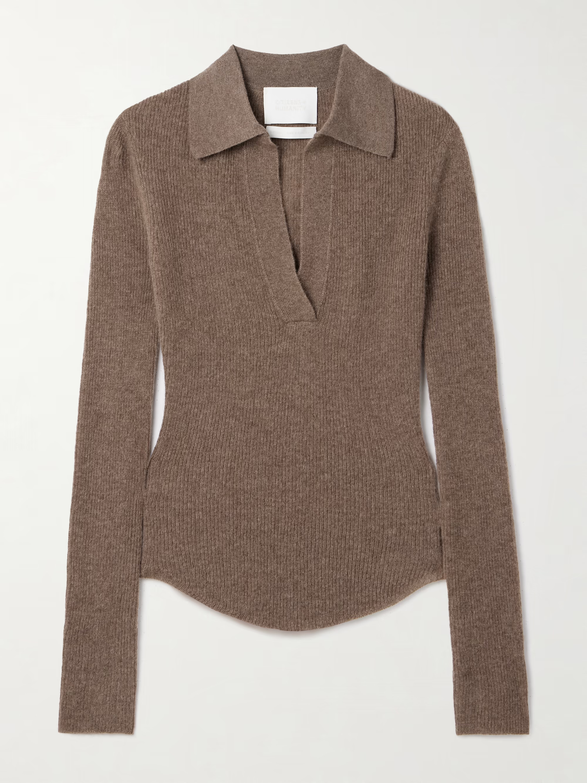 Simone ribbed wool and cashmere-blend polo sweater | NET-A-PORTER (UK & EU)