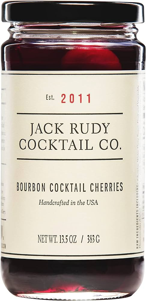 Jack Rudy Cocktail Co, Cherries Bourbon Barrel Aged, 13.5 Fl Oz | Handcrafted | Tart Oregon Cherr... | Amazon (US)