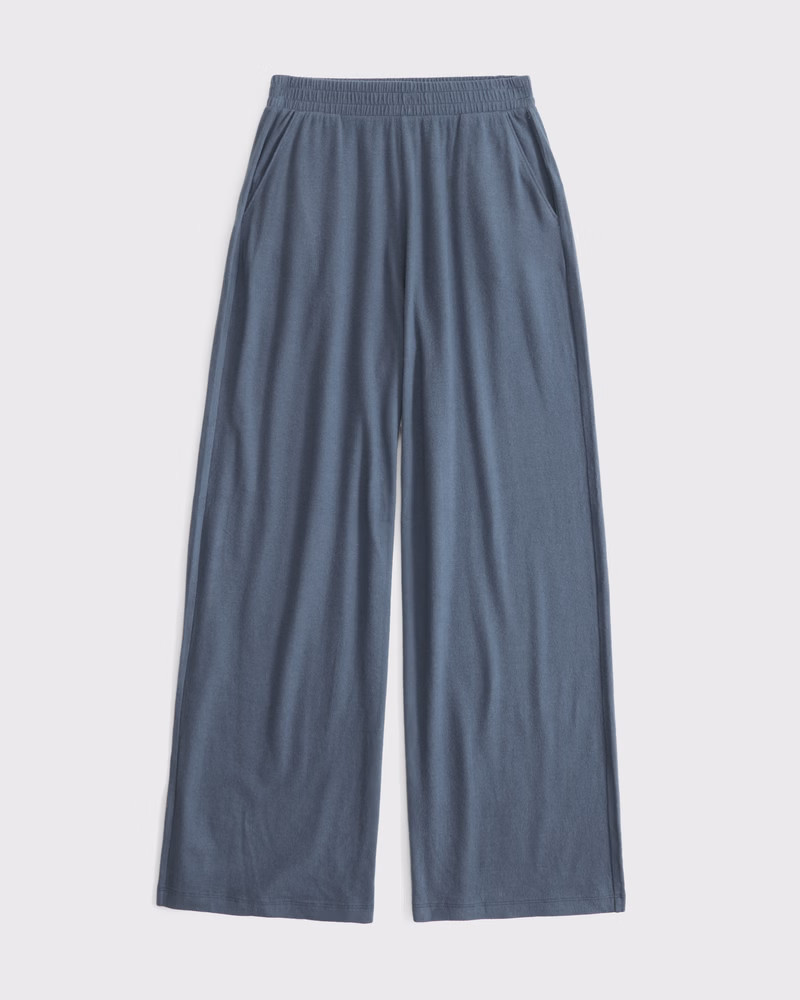 Abercrombie & Fitch Women's Lounge Brushed Wide Leg Pant in Vintage Indigo - Size XL | Abercrombie & Fitch (US)