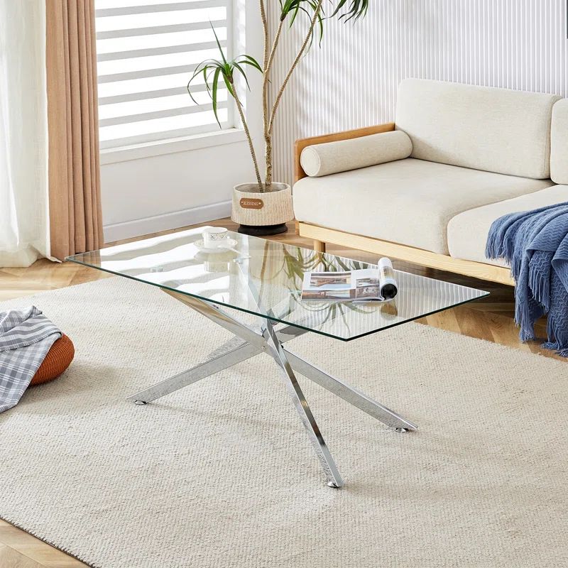 Shivaan Glass Top Coffee Table | Wayfair North America