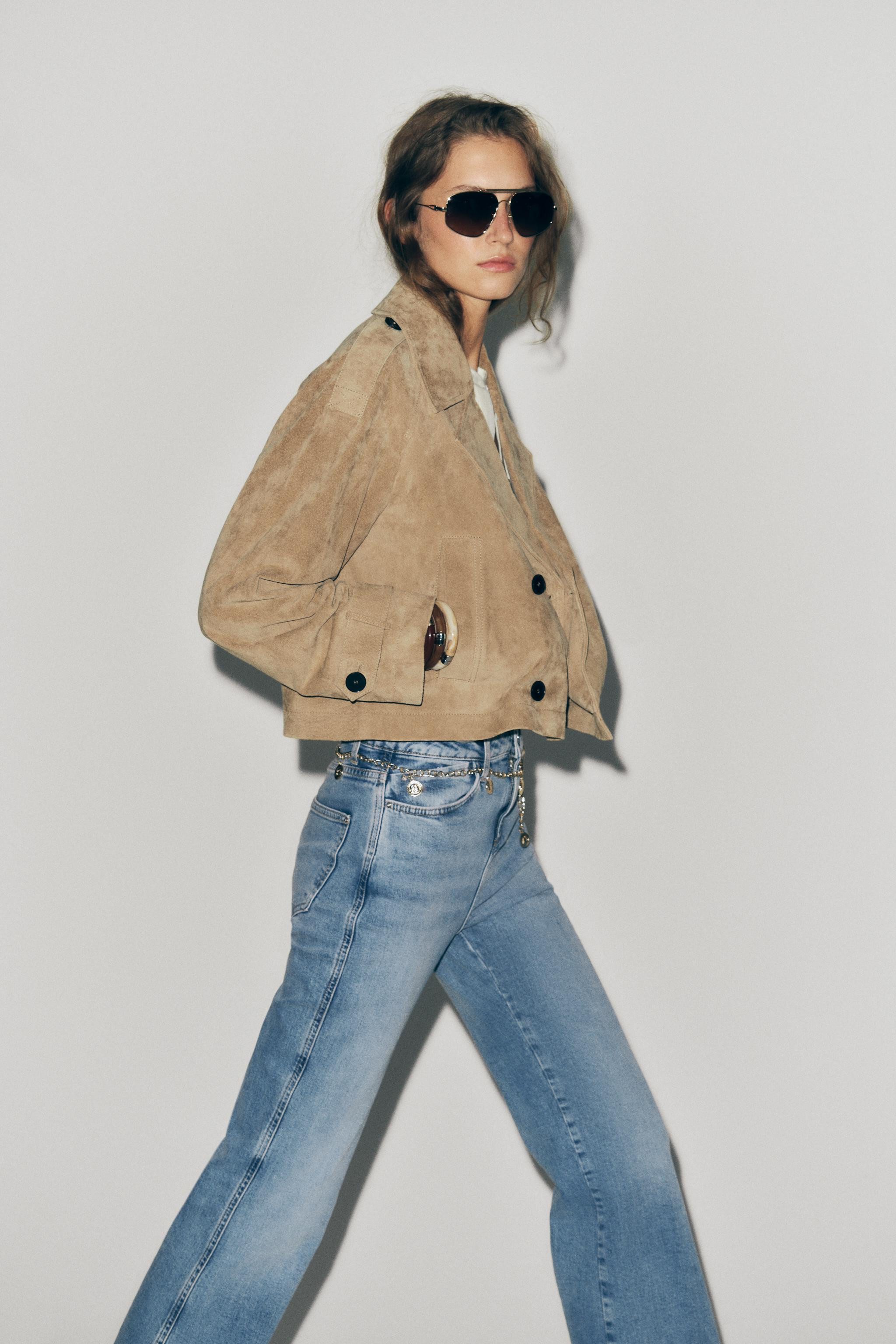 100% LEATHER SHORT TRENCH COAT | Zara Canada