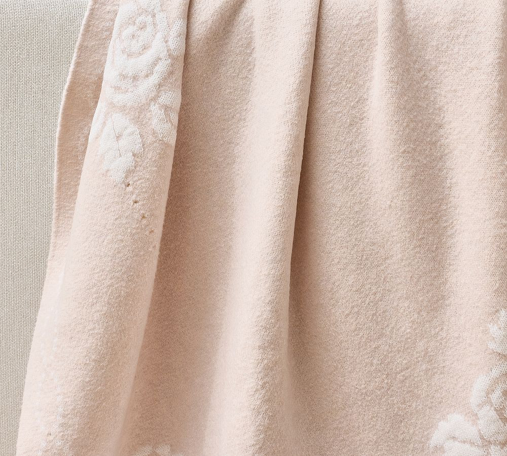 LoveShackFancy Knit Roses Throw | Pottery Barn (US)