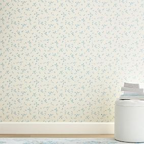 LoveShackFancy Prairie Wildflower Wallpaper Samples - Blue | Pottery Barn Teen
