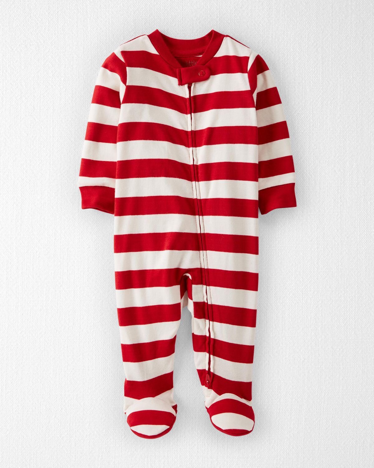 Holiday Red Stripe Baby Organic Cotton Sleep & Play Pajamas | carters.com | Carter's