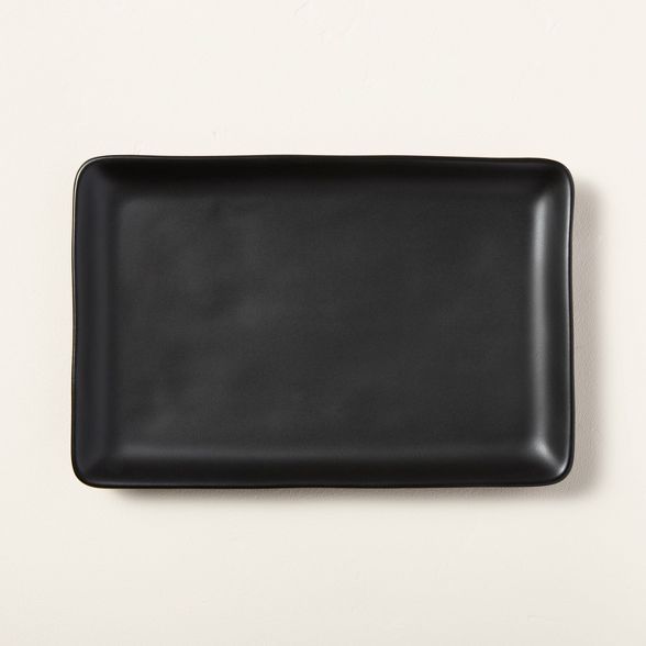 Rectangle Matte Stoneware Serve Tray Black - Hearth & Hand™ with Magnolia | Target