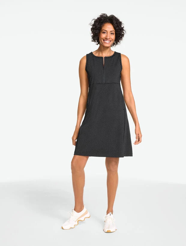 Out & About Zip Front Dress - Posh Dot | Talbots